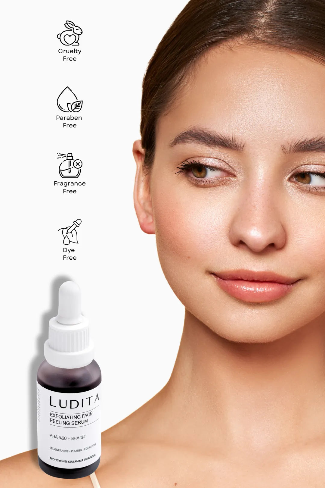 LUDITA Exfoliating Face Peeling Serum - 30ml | لوديتا سيروم مقشر للوجه - 30 مل