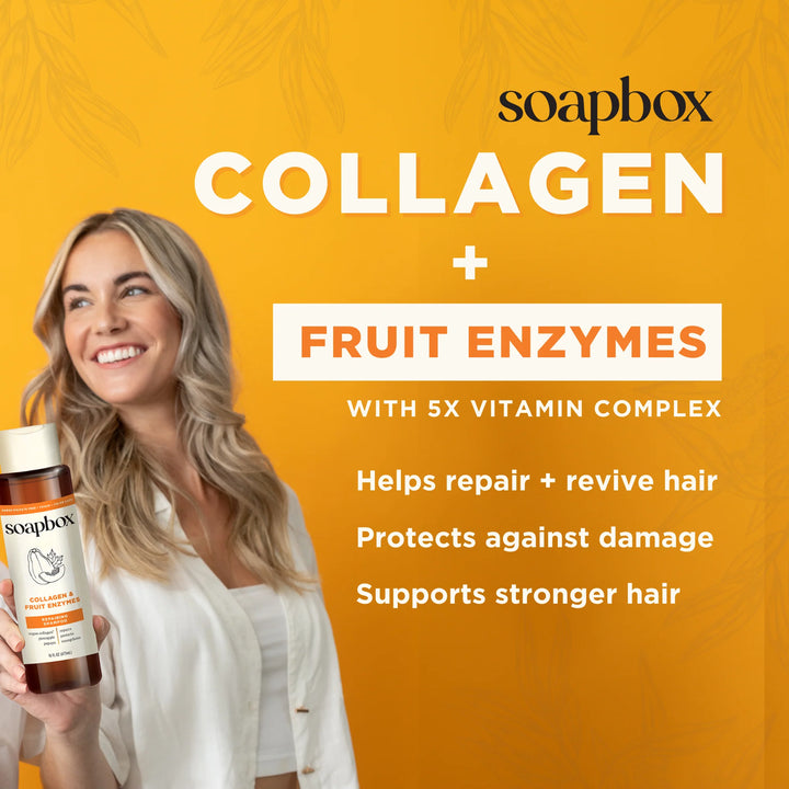 Soapbox Collagen and Fruit Enzymes Repairing Hair Shampoo - 473ml | سوب بوكس شامبو مرمم للشعر - 473 مل
