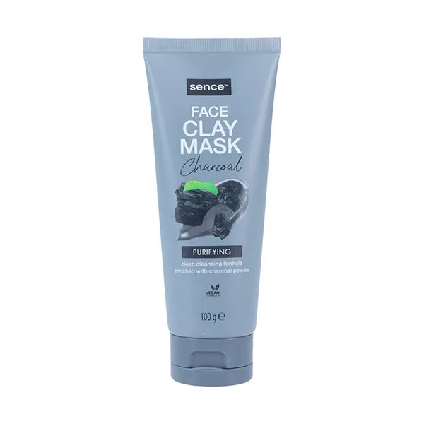 Sence Beauty Face Clay Mask Charcoal - 100ml | سينس بيوتي ماسك الوجه بالفحم - 100 مل