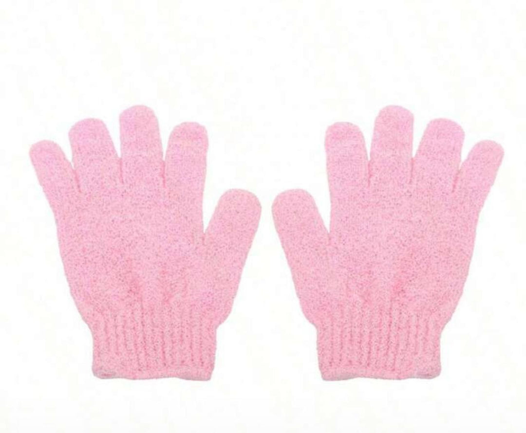 2 Pink Body Exfoliating Scrub Tools | قفازين ورديين لتقشير الجسم