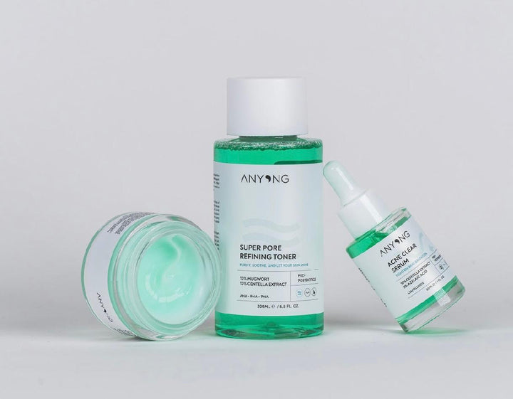 ANYONG Anti - Acne Kit 3 Steps To Smooth The Skin | انيونغ مجموعة العناية بالبشرى لمعالجة حب الشباب والؤوس السوداء