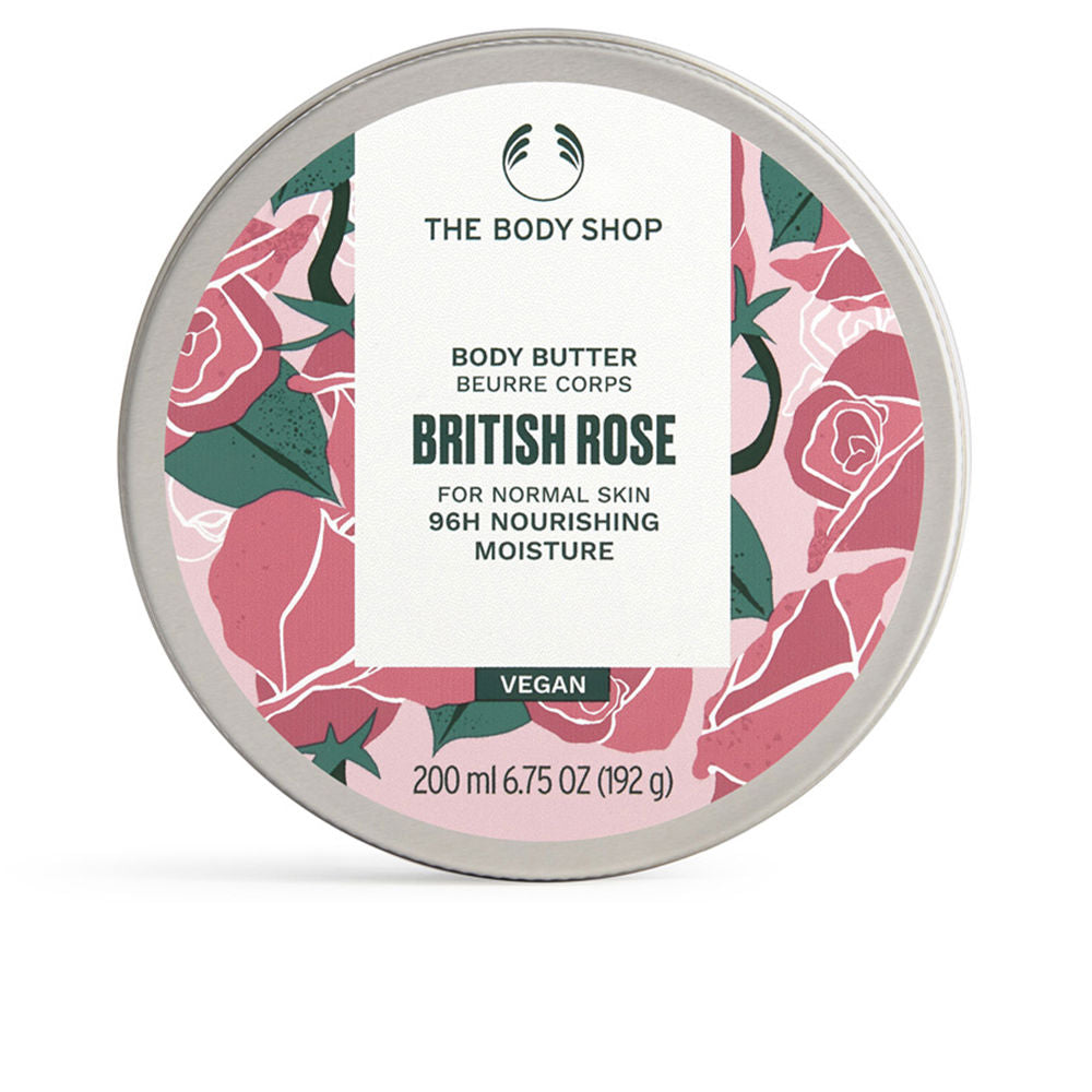 The Body Shop body butter British Rose For Normal Skin - 50ml | ذا بودي شوب زبدة الجسم برائحة الورد - 50 مل