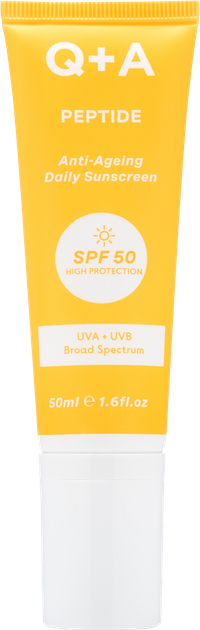 Q+A Peptide Anti-Ageing Daily Sunscreen Spf50 - 50ml | كيو بلس ايه كريم واقي شمسي بالببتيدات spf50 - 50 مل