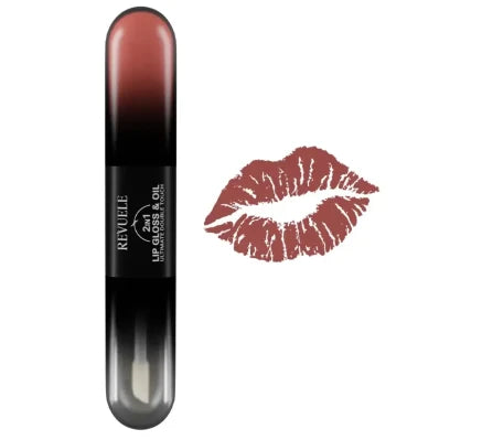 Revuele Lip Gloss & Oil 2in1 Ultimate Double Touch - 7ml | ريفويل غلوس للشفاه و زيت 2 في 1 - 7 مل
