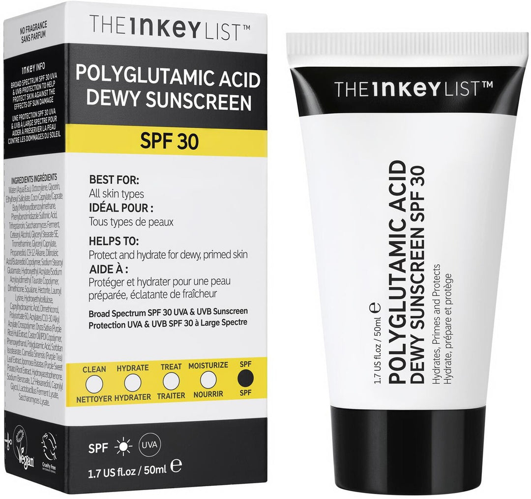 The Inkey List Polyglutamic Acid Dewy Sunscreen SPF30 - 50ml | ذا انكي ليست كريم واقي شمسي - 50 مل