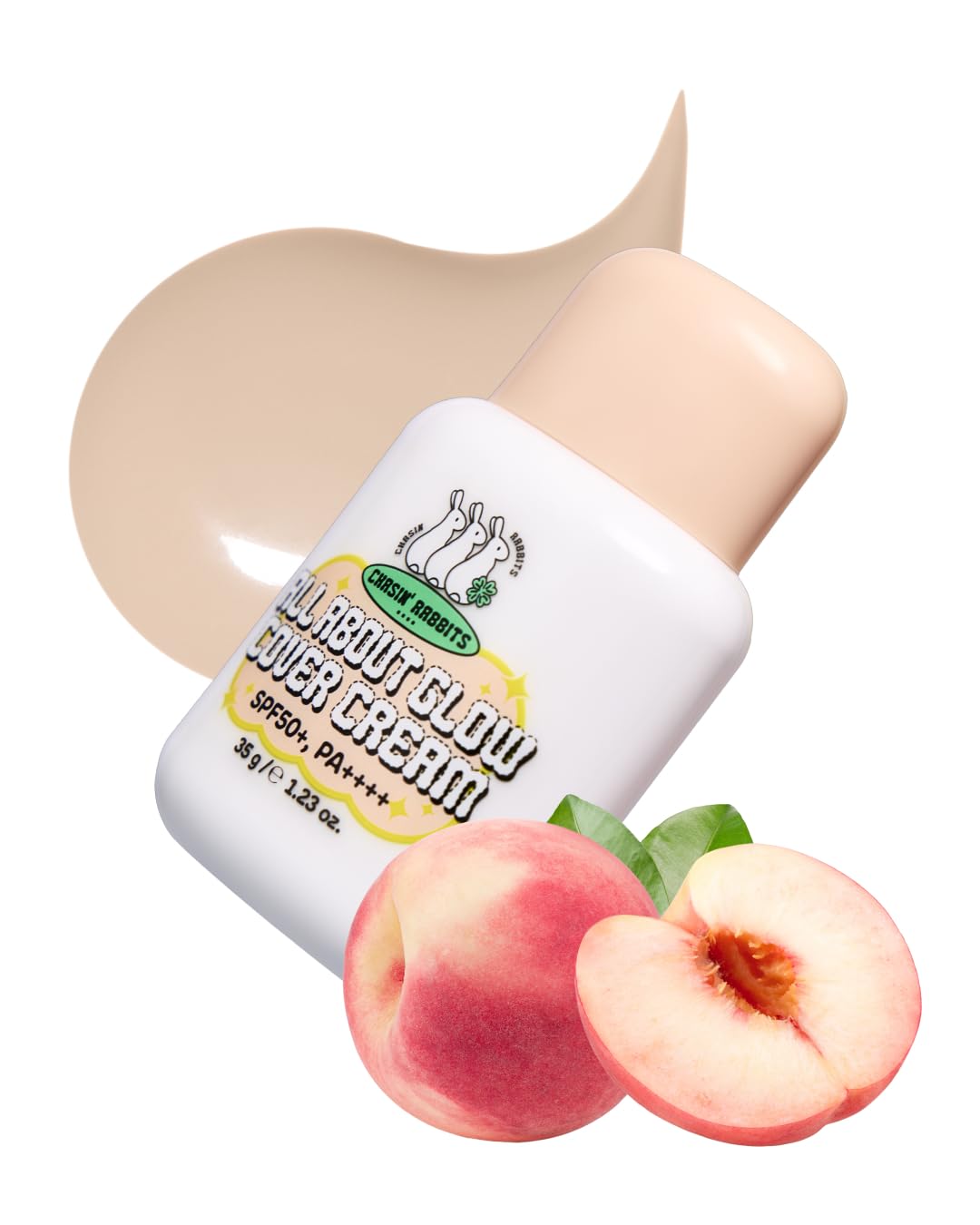 CHASIN' RABBITS ALL ABOUT GLOW COVER CREAM SPF50+ PA++++ - 35g|  تشيسن رابتس واقي شمسي مع لون -35 غرام