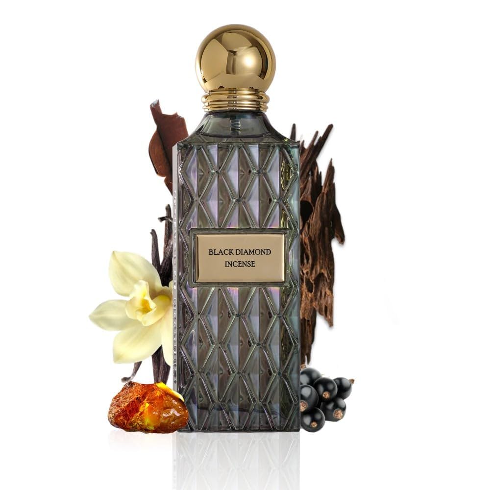 Ibrahim Al-Qurashi Black Diamond  Incense 150 ML | عطر ابراهيم القرشي بلاك دايموند بخور  للرجال 150 مل
