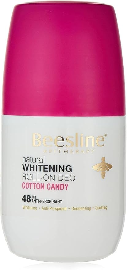 Beesline Whitening Roll On Deodorant Cotton Candy - 50ml | بيزلينرول اون مزيل العرق رول أون يفتح البشرة - برائحة السكاكر 50 مل