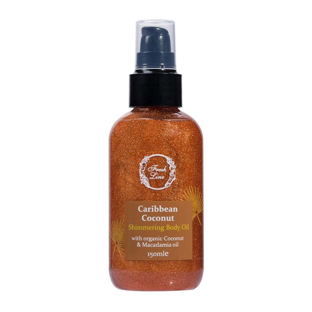 Fresh Line Caribbean Coconut Shimmering Body Oil - 150 ml | فريش لاين زيت الجسم اللامع بجوز الهند - 150 مل