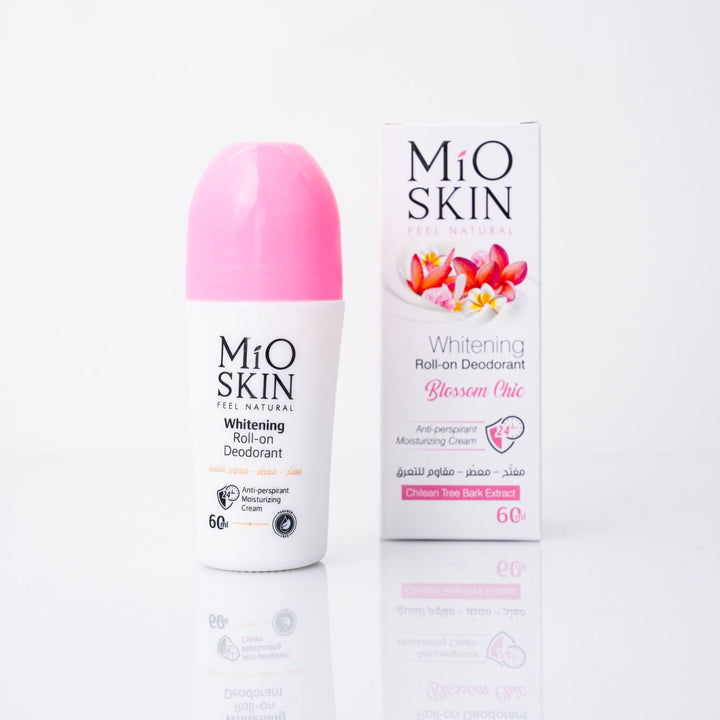 MIO SKIN Whitening Roll- On Deodorant 24hr Anti Perspirant Moisturizing Cream - 60ml|  ميو سكن مزيل تعرق رول ومبيض  لمدة 24 ساعة- 60 مل