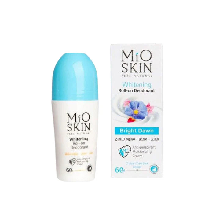 MIO SKIN Whitening Roll- On Deodorant 24hr Anti Perspirant Moisturizing Cream - 60ml|  ميو سكن مزيل تعرق رول ومبيض  لمدة 24 ساعة- 60 مل