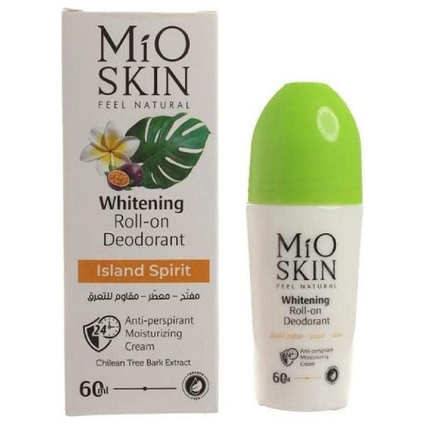 MIO SKIN Whitening Roll- On Deodorant 24hr Anti Perspirant Moisturizing Cream - 60ml|  ميو سكن مزيل تعرق رول ومبيض  لمدة 24 ساعة- 60 مل