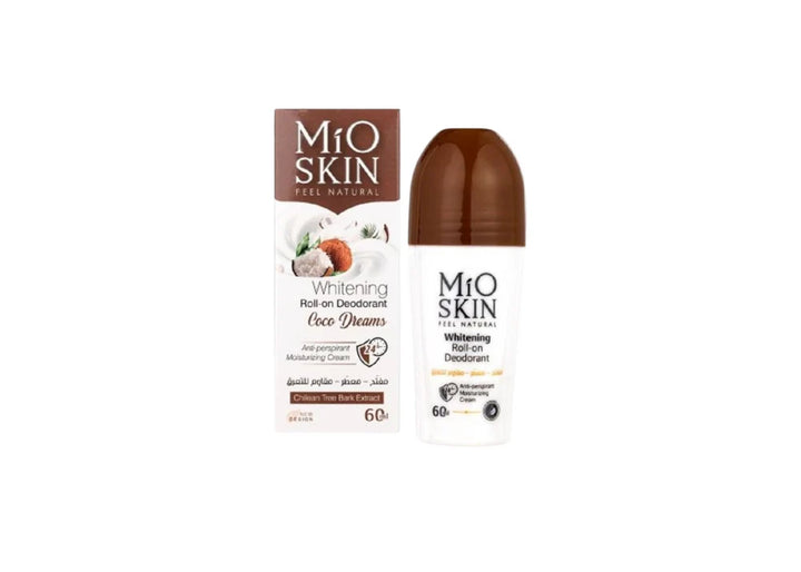 MIO SKIN Whitening Roll- On Deodorant 24hr Anti Perspirant Moisturizing Cream - 60ml|  ميو سكن مزيل تعرق رول ومبيض  لمدة 24 ساعة- 60 مل
