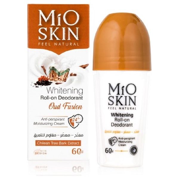 MIO SKIN Whitening Roll- On Deodorant 24hr Anti Perspirant Moisturizing Cream - 60ml|  ميو سكن مزيل تعرق رول ومبيض  لمدة 24 ساعة- 60 مل
