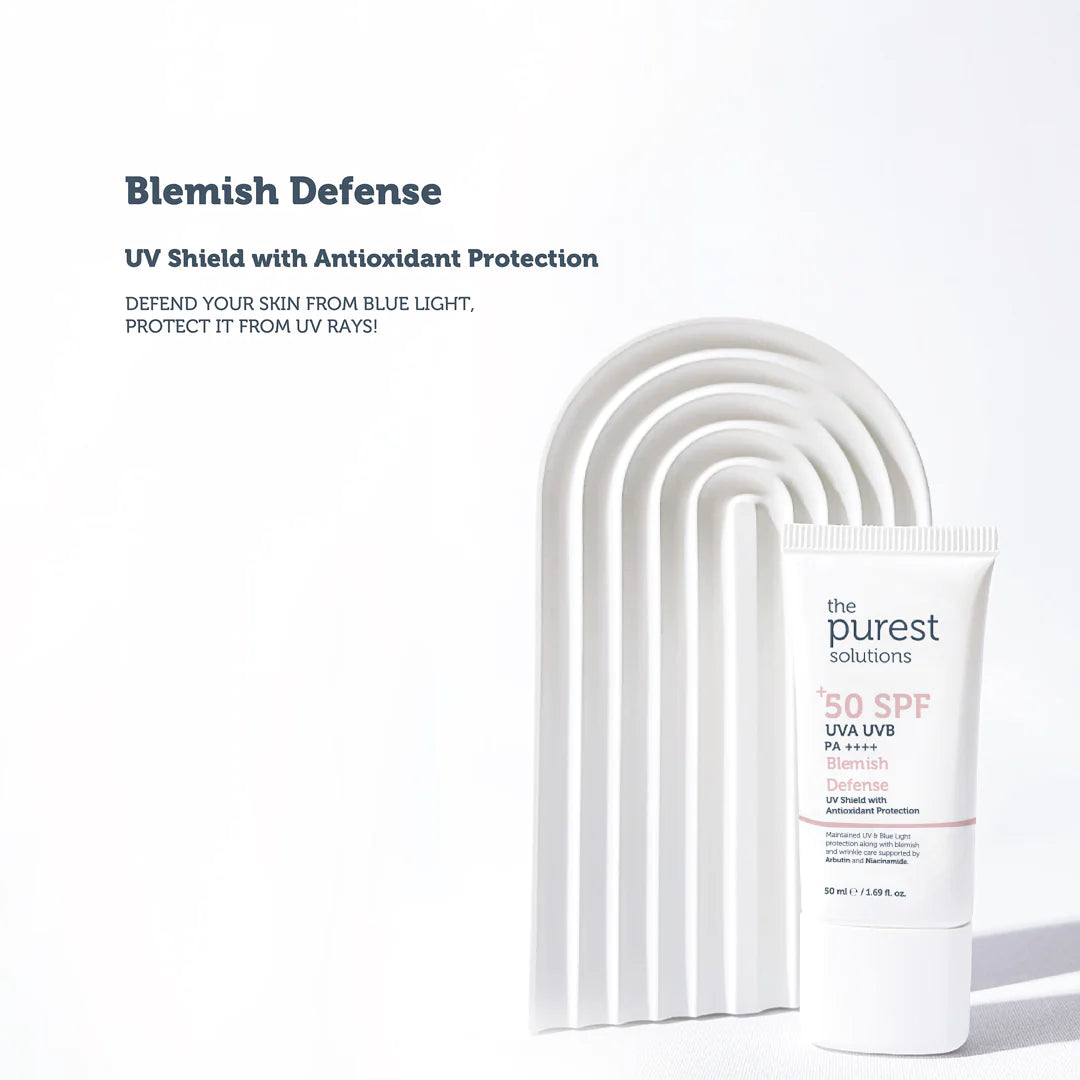 The Purest Solutions SPF50+ Blemish Defense Cream - 50 ml | ذا بيوريست كريم مزيل الشوائب وخافي العيوب مع عامل حماية من شمس 50+