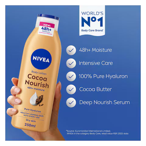 NIVEA Body Lotion Cocoa Nourish Dry Skin - 250 ml | لوشن جسم نيفيا كاكاو نوريش للبشرة الجافة – 250 مل