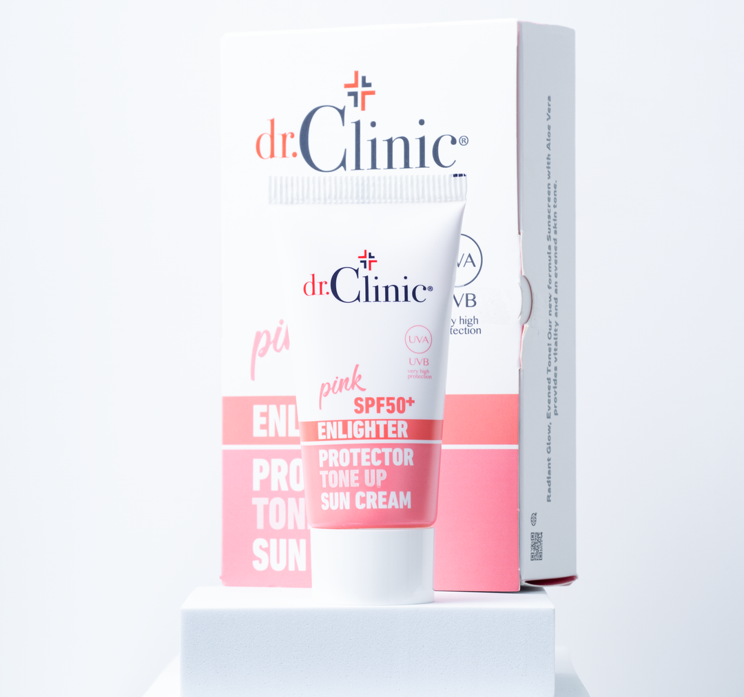 dr.Clinic pink SPF50 Enlighter Protector Tone Up Sun Cream - 50ml | دكتور كلينيك واقي شمسي كريم بينك تون اب - 50 مل
