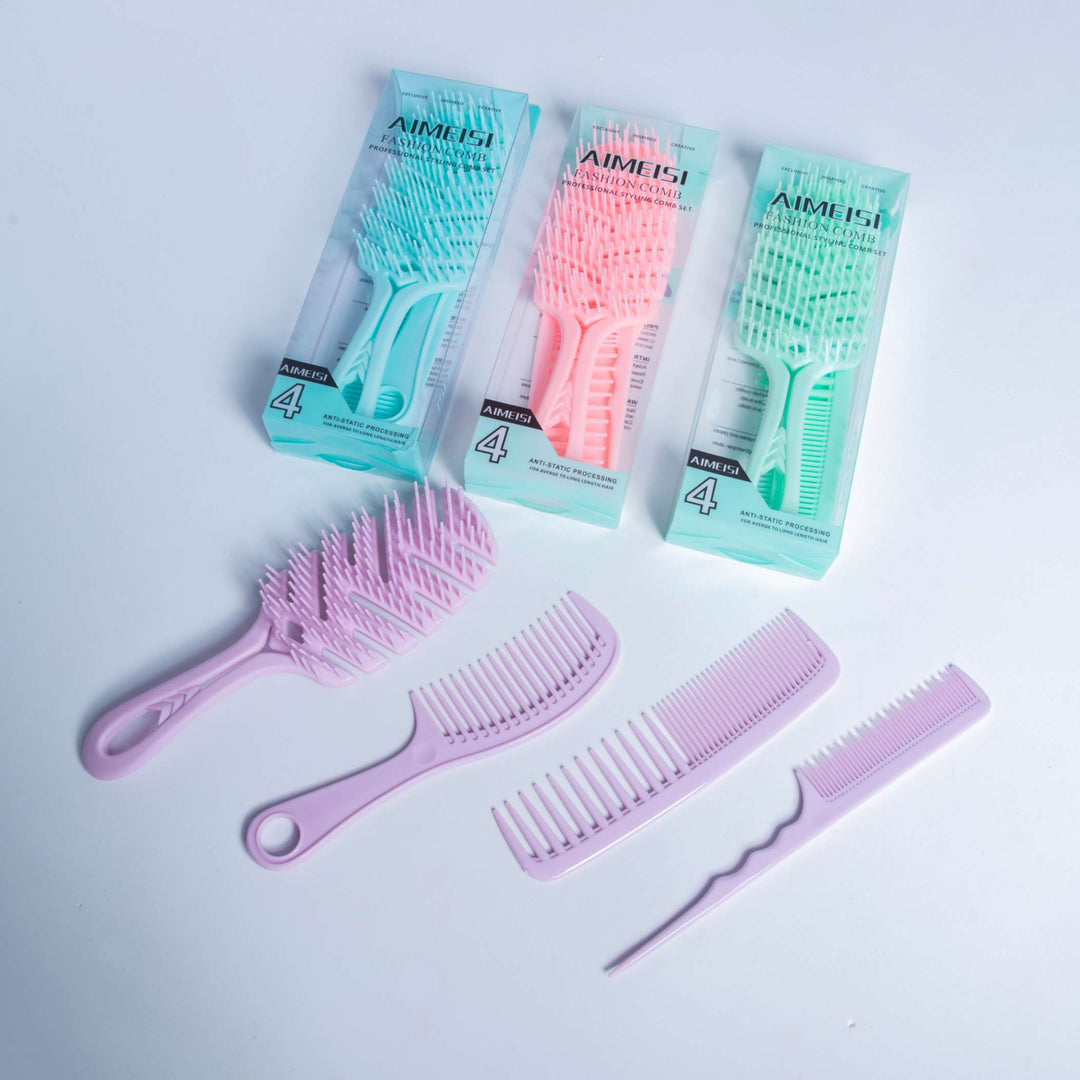 Set Brush Hair Care - 4pcs | مجموعة أمشاط للشعر - 4 قطع