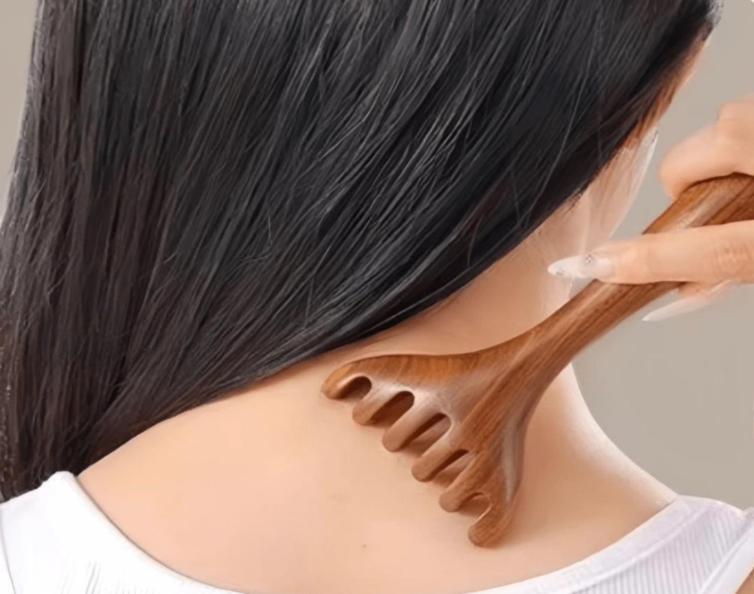 Wooden Massage Comb With 6 Teeth | مشط تدليك خشبي بـ 6 أسنان