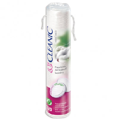 CLEANIC Pure effect cotton pads for removing make-up - 120pcs | كلينيك قطن إزالة المكياج الطبيعي والمريح - 120 قطعة