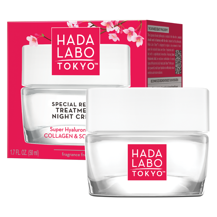 Hada Labo Special Repair Treatment Night Cream Super Hyaluronic Acid Collagen & Squalane -  50ml | هادا لابو كريم ليلي معالج بالهيالورونيك اسيد, كولاجين, سكوالين - 50 مل