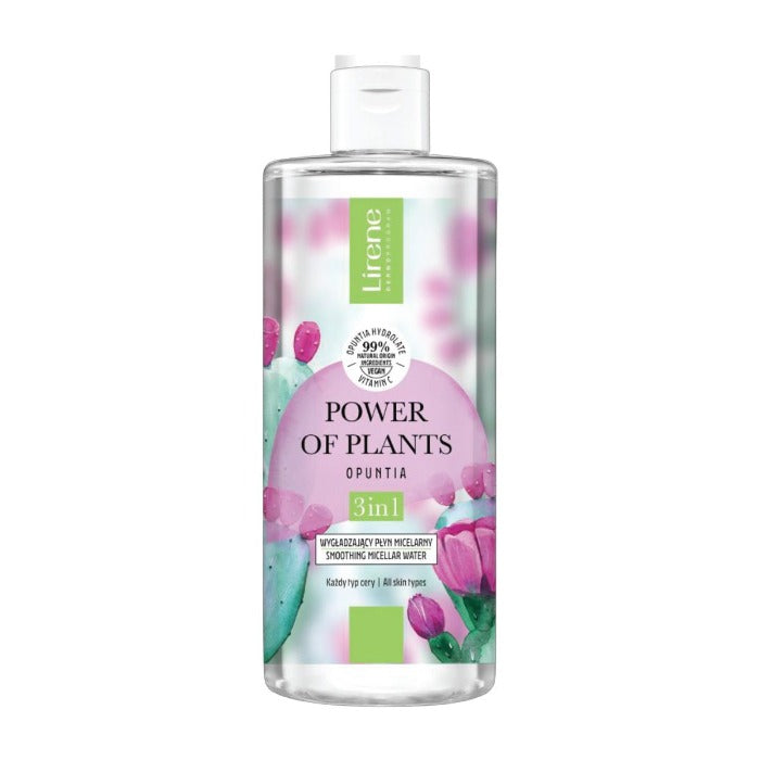 Lirene Power Of Plants Opuntia Micellar Water  3 In 1 - 400ml | ليرين مزيل مكياج ٣ في ١ - 400 مل