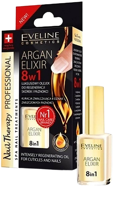 EVELINE Nail Therapy Nail Strengthening Oil 12ml with Argan - 12ml | ايفلين مقوي للأظافر و الجلد المحيط بزيت الأرغان - 12 مل