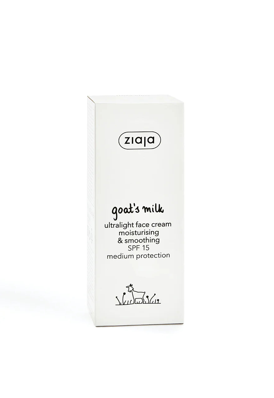 Ziaja Goat's Milk ultralight face cream moisturising & smoothing - 50ml | جايا كريم خفيف مرطب للوجه مع spf 15 - 50 مل