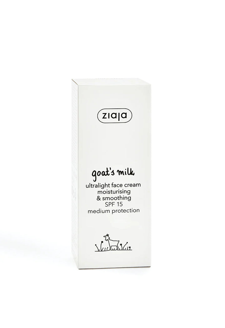 Ziaja Goat's Milk ultralight face cream moisturising & smoothing - 50ml | جايا كريم خفيف مرطب للوجه مع spf 15 - 50 مل