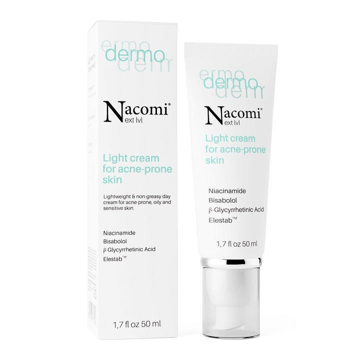 Nacomi Light Cream For Acne-Prone Skin - 50ml | ناكومي كريم خفيف للبشرة المعرضة لحب الشباب - 50 مل