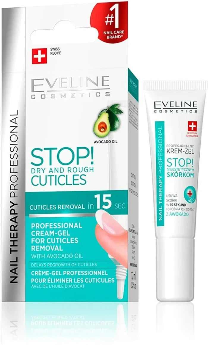 EVELINE Nail Therapy Cuticle Remover Stop - 12ml | ايفلين جل معالج للجلد المحيط بالأظافر - 12 مل