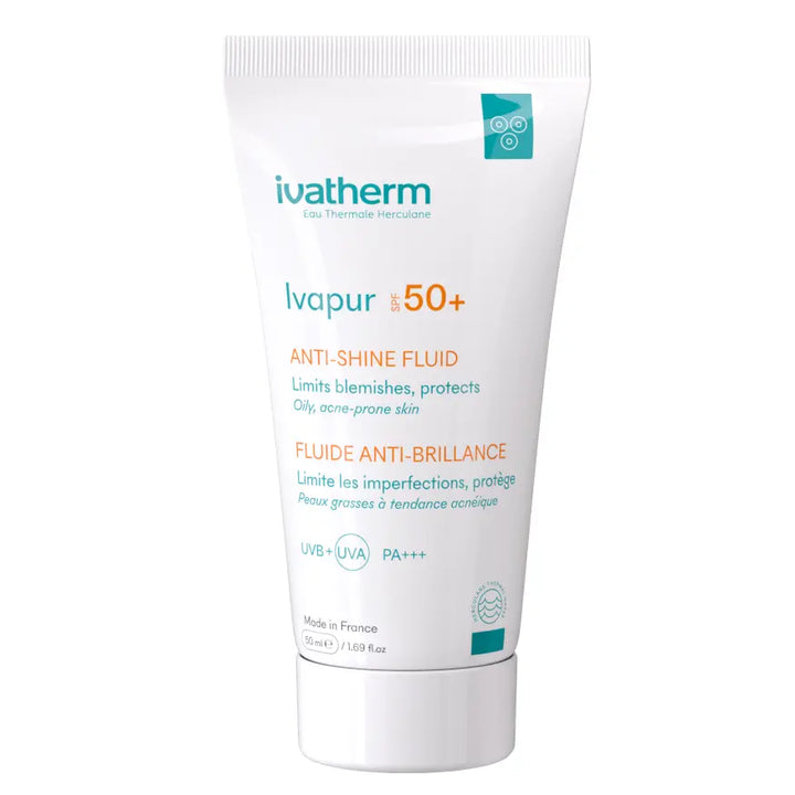 ivatherm Ivapur Anti-shine Liquid SPF50 - 50ml | ايفاثيرم كريم واقي شمسي spf 50 بقوام سائل - 50 مل