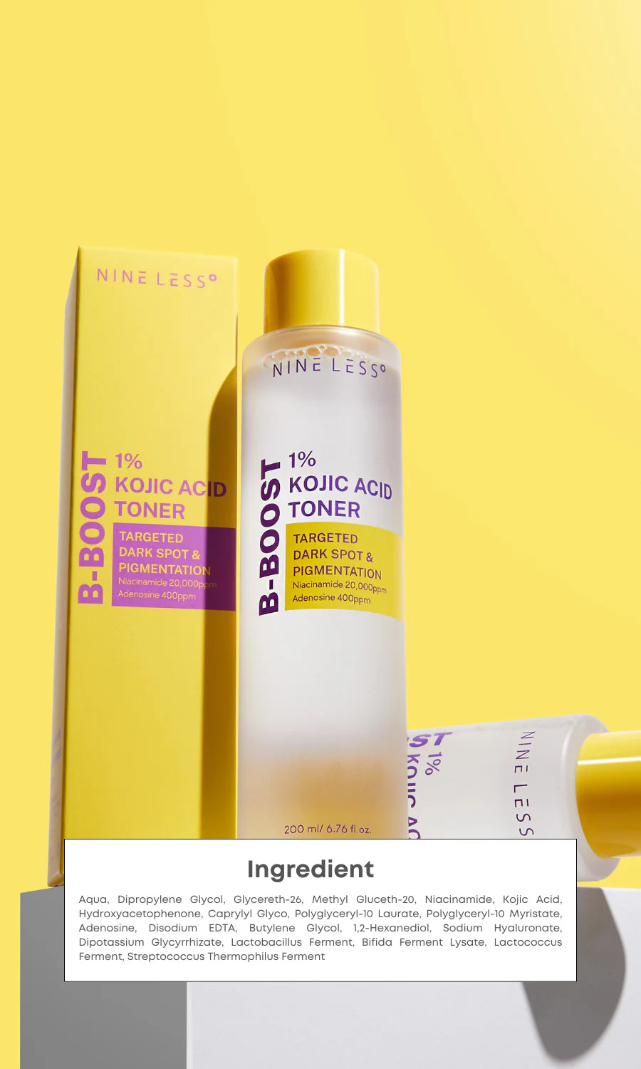 NINE LESS B-Boost 1% Kojic Acid Toner - 200ml | ناين ليس تونر الكوجك اسيد 1% - 200 مل