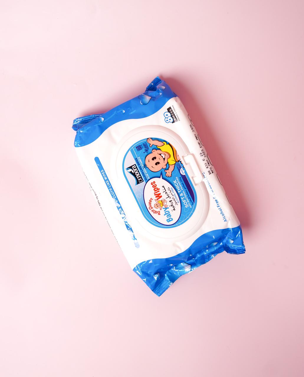 Dr.Noora Baby Wipes Alchohol Free - 80pcs | د .نورا مناديل للأطفال خالية من الكحول - 80 قطعة