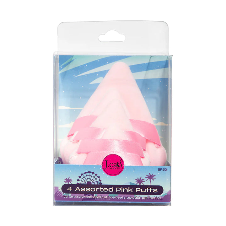 J. CatE 4 Assorted Pink Puffs Br60| جي كات  اسفنجات للميك اب