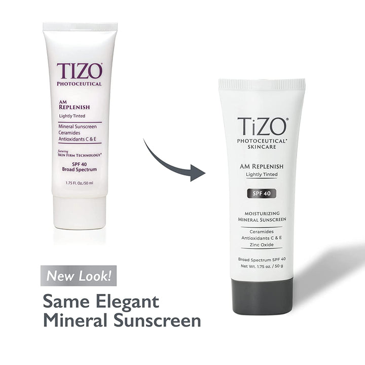 Tizo Photoceutical AM Replenish Lightly Tinted SPF 40 - 50ml | تايزو واقي شمسي صباحي مع لون خفيف spf 40 - 50 مل