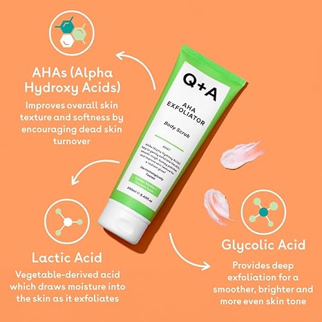 Q+A Aha Exfoliator Body Scrub - 250ml | كيو بلس ايه مقشر أحماض ال AHA للجسم - 250 مل