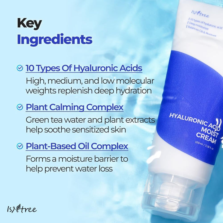 ISNTREE Hyaluronic Acid Moist Cream - 100 ml | إيسنتري  كريم هيالورونيك اسيد مرطب للوجه - 100 مل