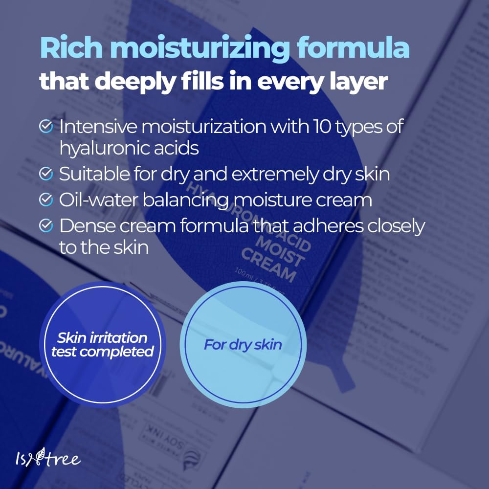 ISNTREE Hyaluronic Acid Moist Cream - 100 ml | إيسنتري  كريم هيالورونيك اسيد مرطب للوجه - 100 مل