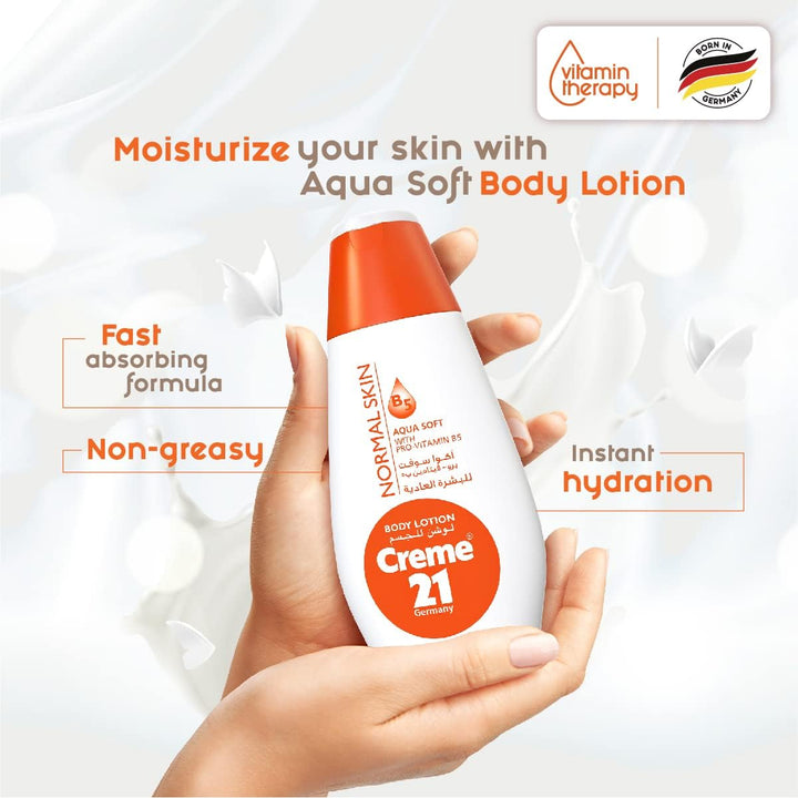 Creme21 Germany Aqua Soft Body Lotion Normal Skin - 400ml| كريمي 21 جيرمني لوةشن مرطب للجسم -400 مل