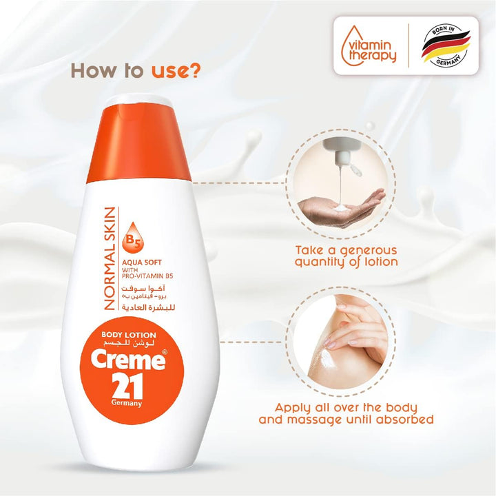 Creme21 Germany Aqua Soft Body Lotion Normal Skin - 400ml| كريمي 21 جيرمني لوةشن مرطب للجسم -400 مل