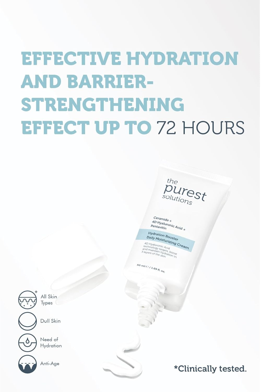 The Purest Solutions Hydration Booster Daily Moisturizing Cream - 50ml | ذا بيورست كريم ترطيب يومي - 50 مل