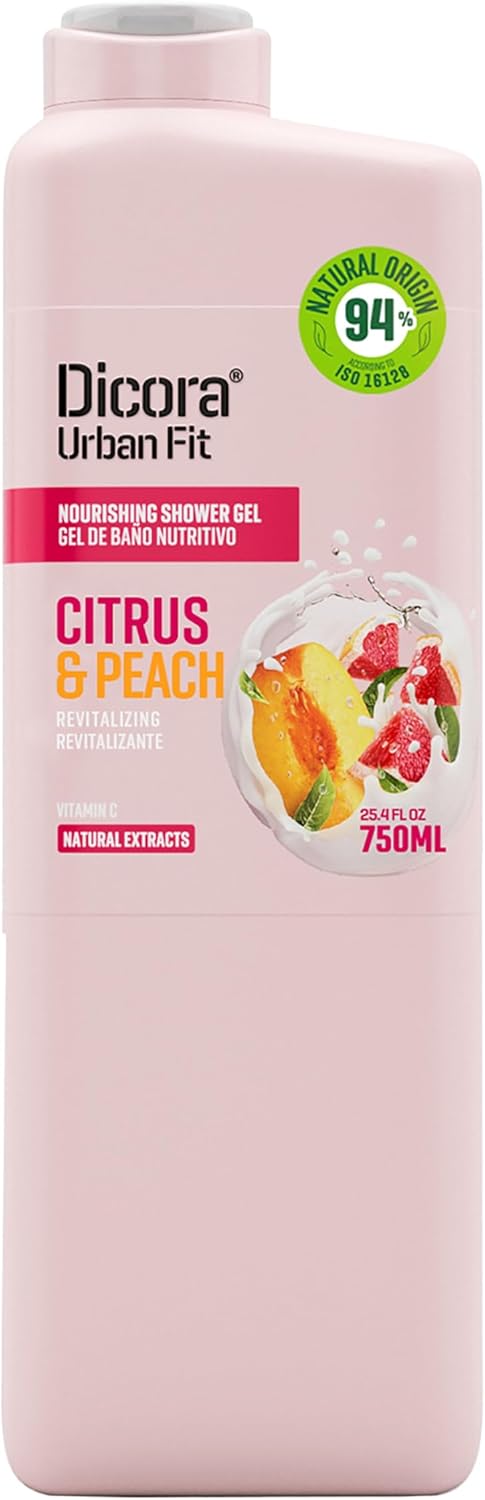Dicora Urban Fit Shower Gel + Vitamin C Citrics & Peach - 750ml | ديكورا سائل استحمام بالفيتامين سي و الخوخ والمشمش - 750 مل