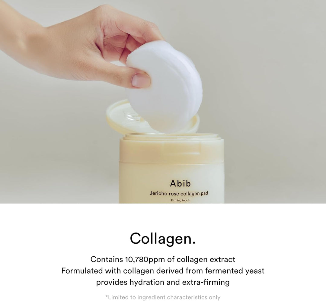 Abib | Jericho Rose Collagen Pad Firming Touch - 250 ml / 60 Pads | ابيب وسادا قطنية مع تونر بالكولاجين وخلاصة وردة جيريشو - 250 مل \ 60 وسادة