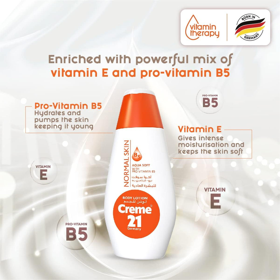 Creme21 Germany Aqua Soft Body Lotion Normal Skin - 400ml| كريمي 21 جيرمني لوةشن مرطب للجسم -400 مل