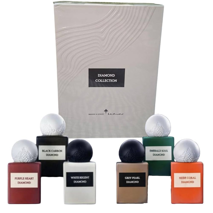 Ibrahim Al-Qurashi set Diamond Collection EDP 6 Pcs x10ml  |  مجموعة الاستكشاف دياموند من إبراق إبراهيم القرشي – 6 عطور × 10 مل
