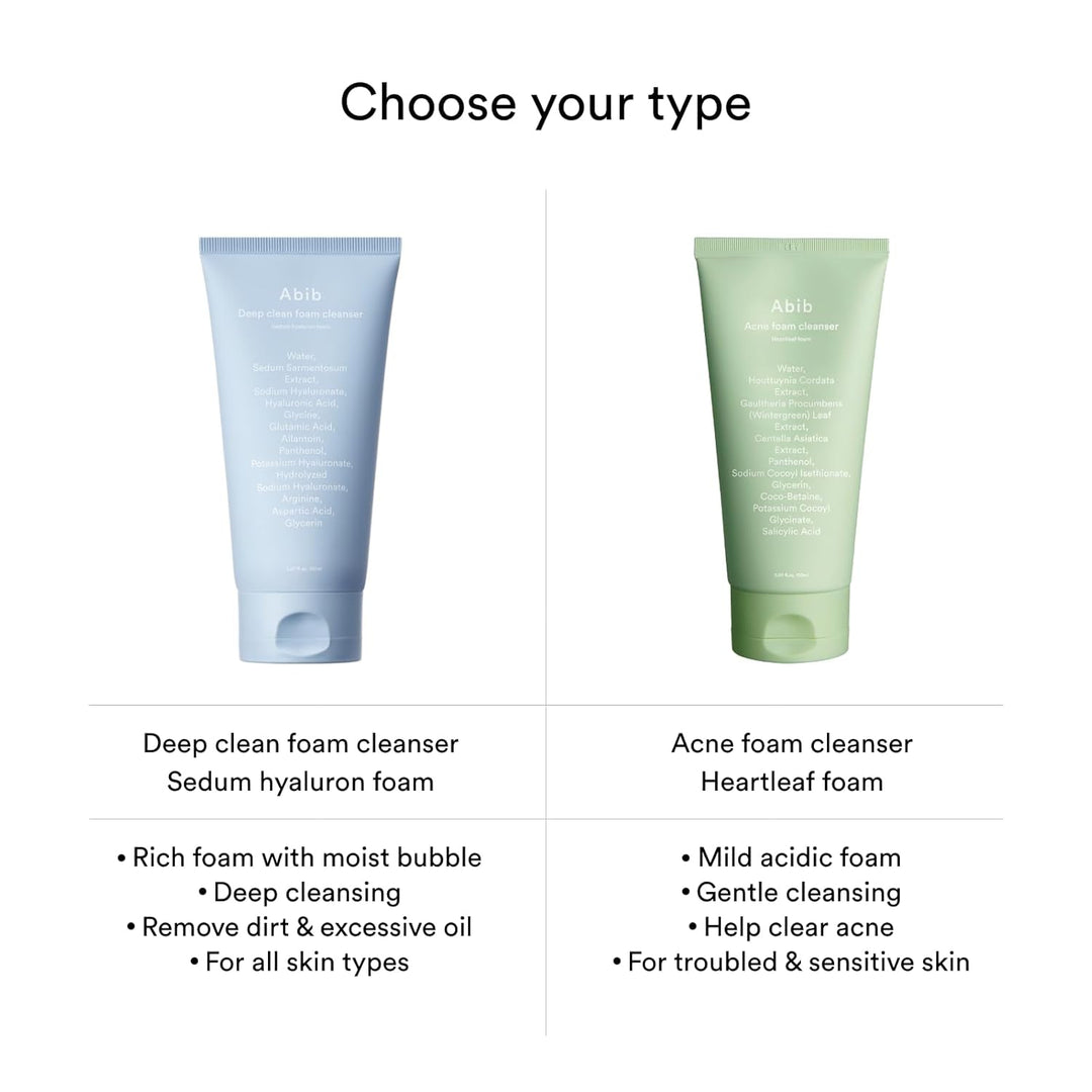 Abib Deep Clean Foam Cleanser Sedum Hyaluron Foam - 150ml| ابيب منظف رغوي للبشرة -150 مل
