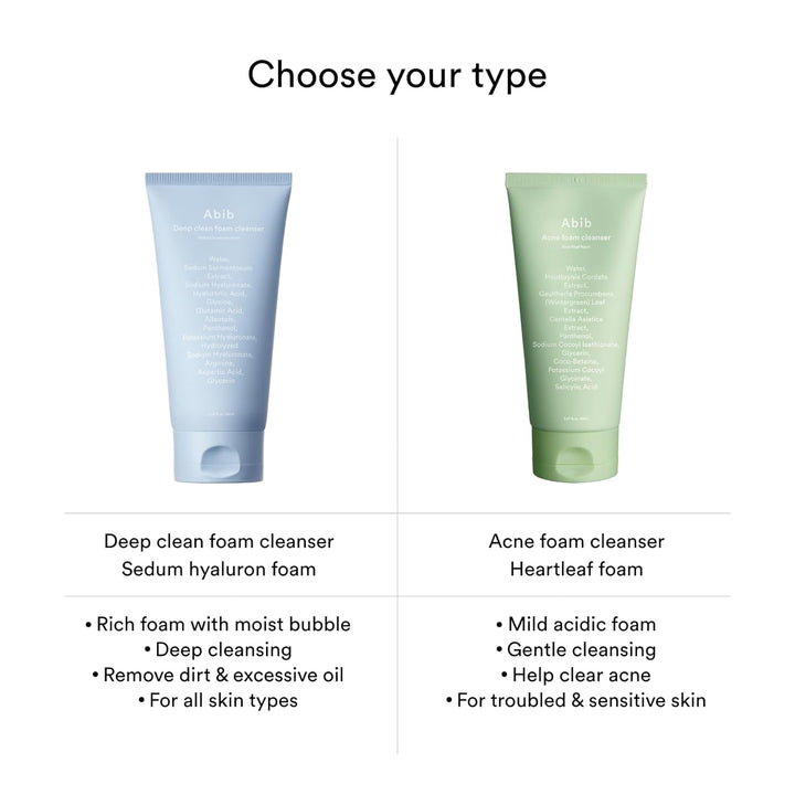 Abib Deep Clean Foam Cleanser Sedum Hyaluron Foam - 150ml| ابيب منظف رغوي للبشرة -150 مل