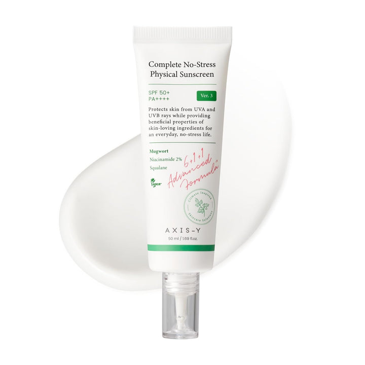 AXIS-Y Complete No-Stress Physical Sunscreen Spf 50pa+++ - 50ml | اكسس-واي واقي شمسي فيزيائي spf 50+++ - 50 مل
