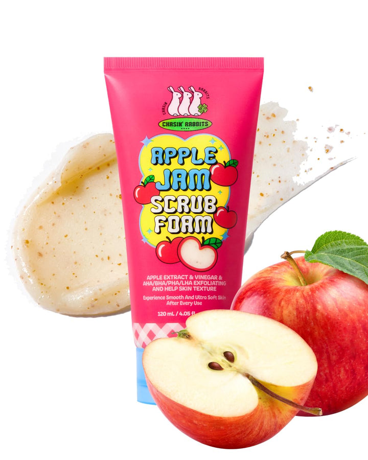 CHASIN' RABBITS Apple Jam Scrub Foam  - 120ml|   تشيسن رابتس غسول ومقشر الوجه - 120مل
